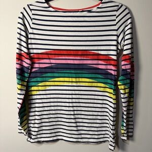Boden Striped Long Sleeve Rainbow Top